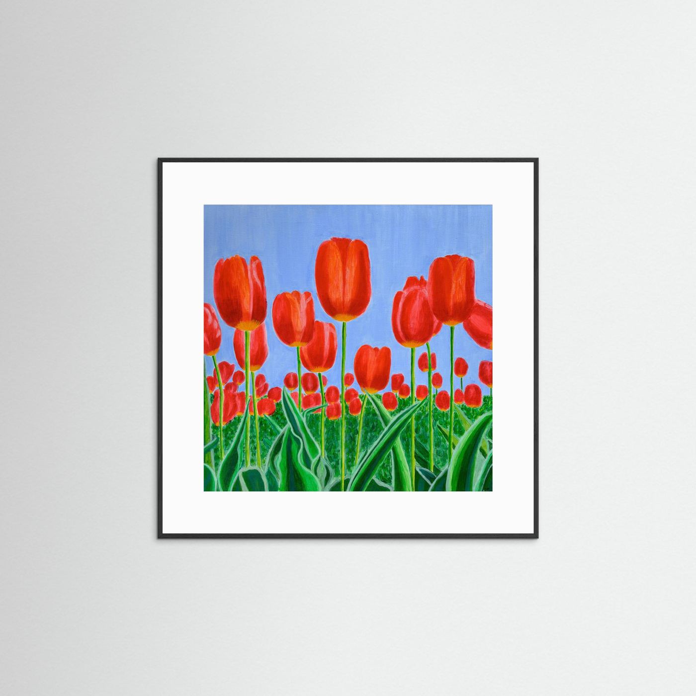 Eclat des Tulipes – colourful tulip artwork inspired by the beauty of spring, fine art print by Dutch artist Nelleke Bruno.