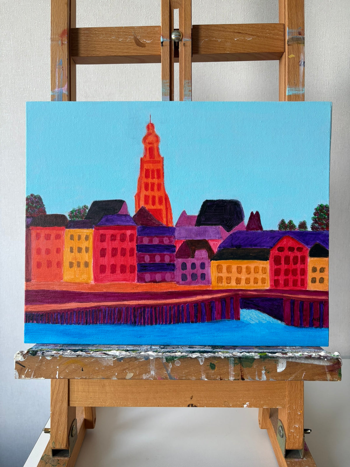The Quay of Zutphen - Original Painting A4