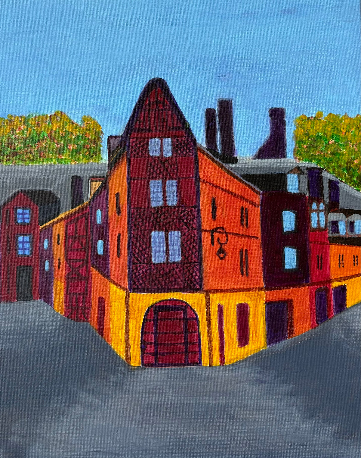 Medieval House Orleans - Original Painting A4
