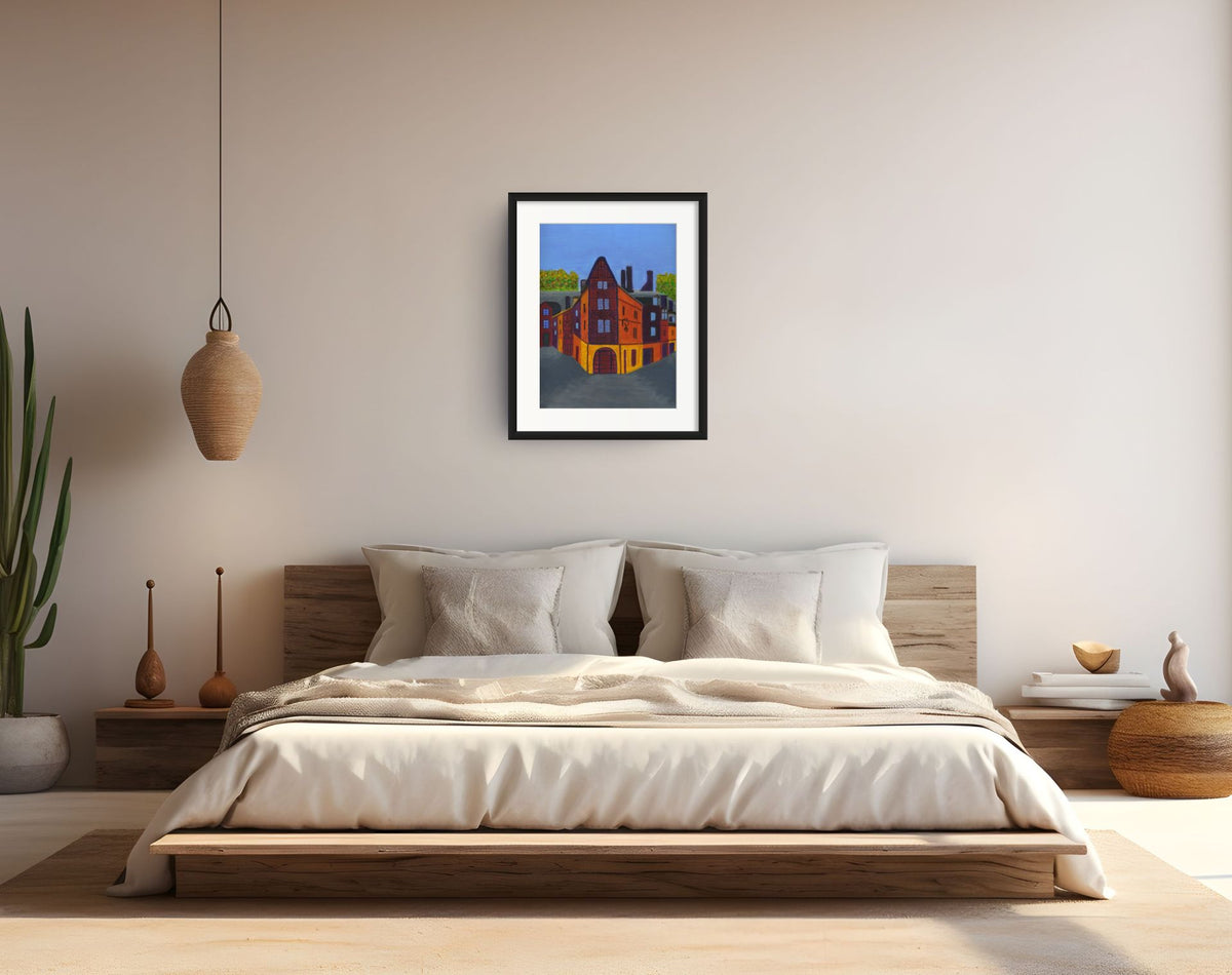 Medieval House Orleans Art Print with Frame and Passe Partout