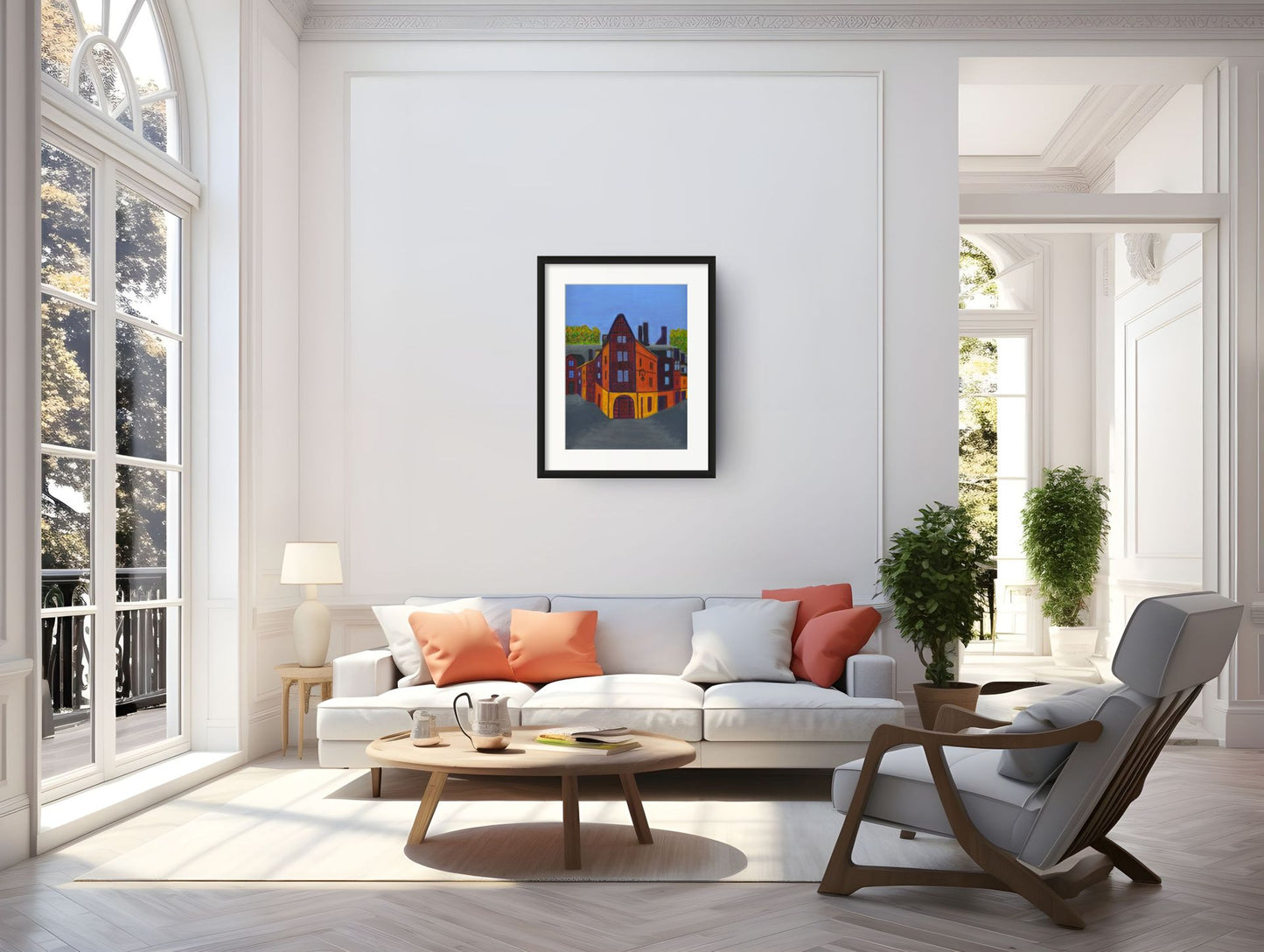 Medieval House Orleans Art Print with Frame and Passe Partout