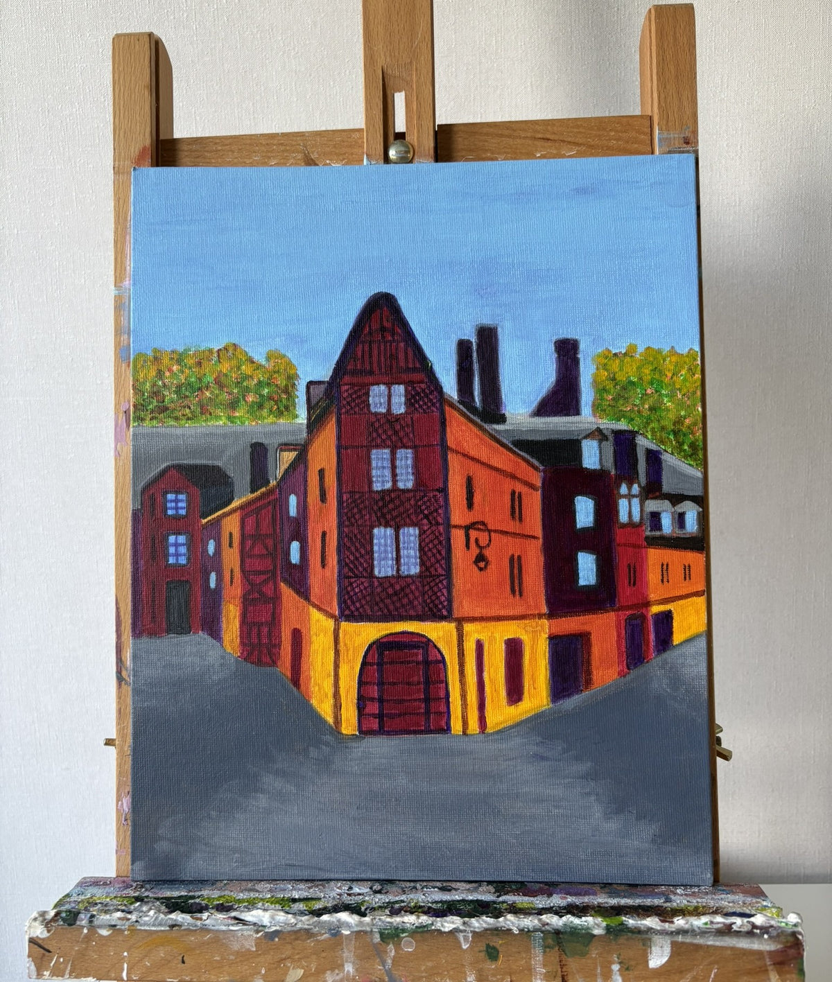 Medieval House Orleans - Original Painting A4