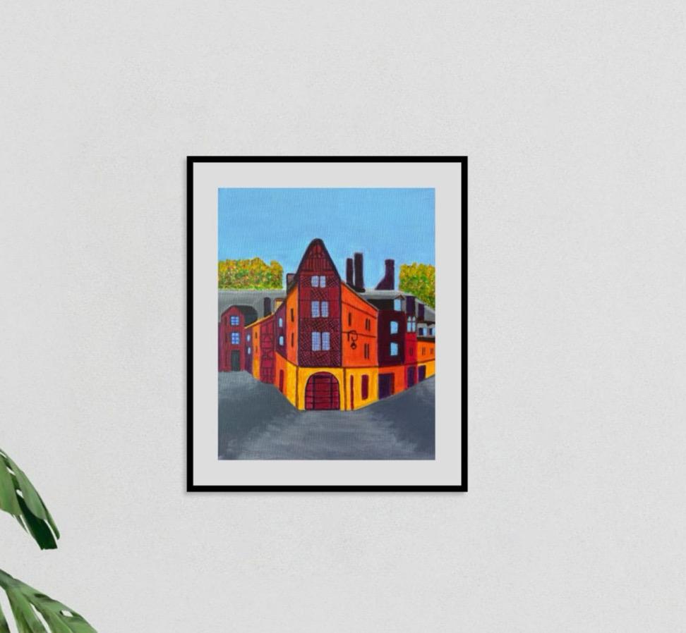 Medieval House Orleans Art Print with Frame and Passe Partout