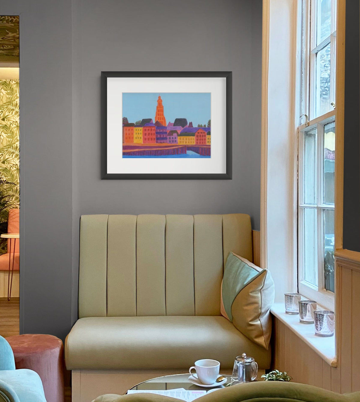 Quay Zutphen Art Print with Frame and Passe Partout
