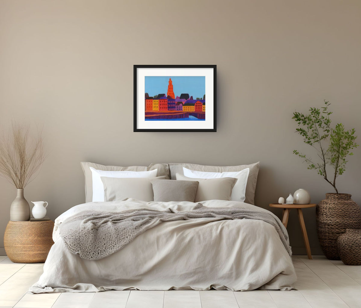 Quay Zutphen Art Print with Frame and Passe Partout