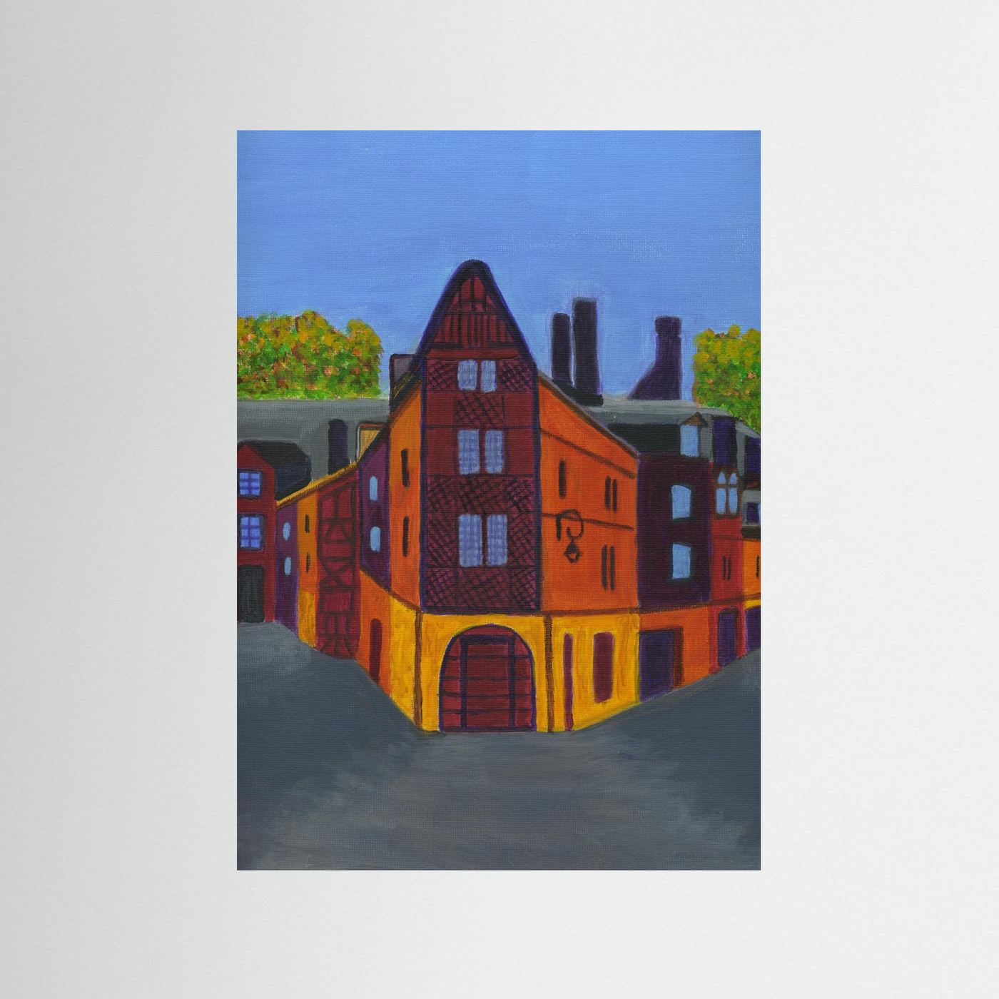 Medieval House Orleans Art Print with Frame and Passe Partout