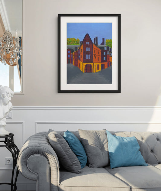 Medieval House Orleans Art Print with Frame and Passe Partout