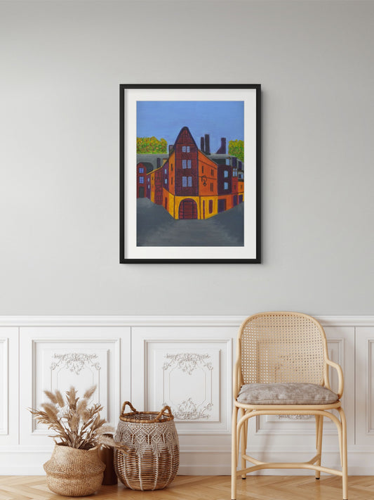 Medieval House Orleans Art Print with Frame and Passe Partout