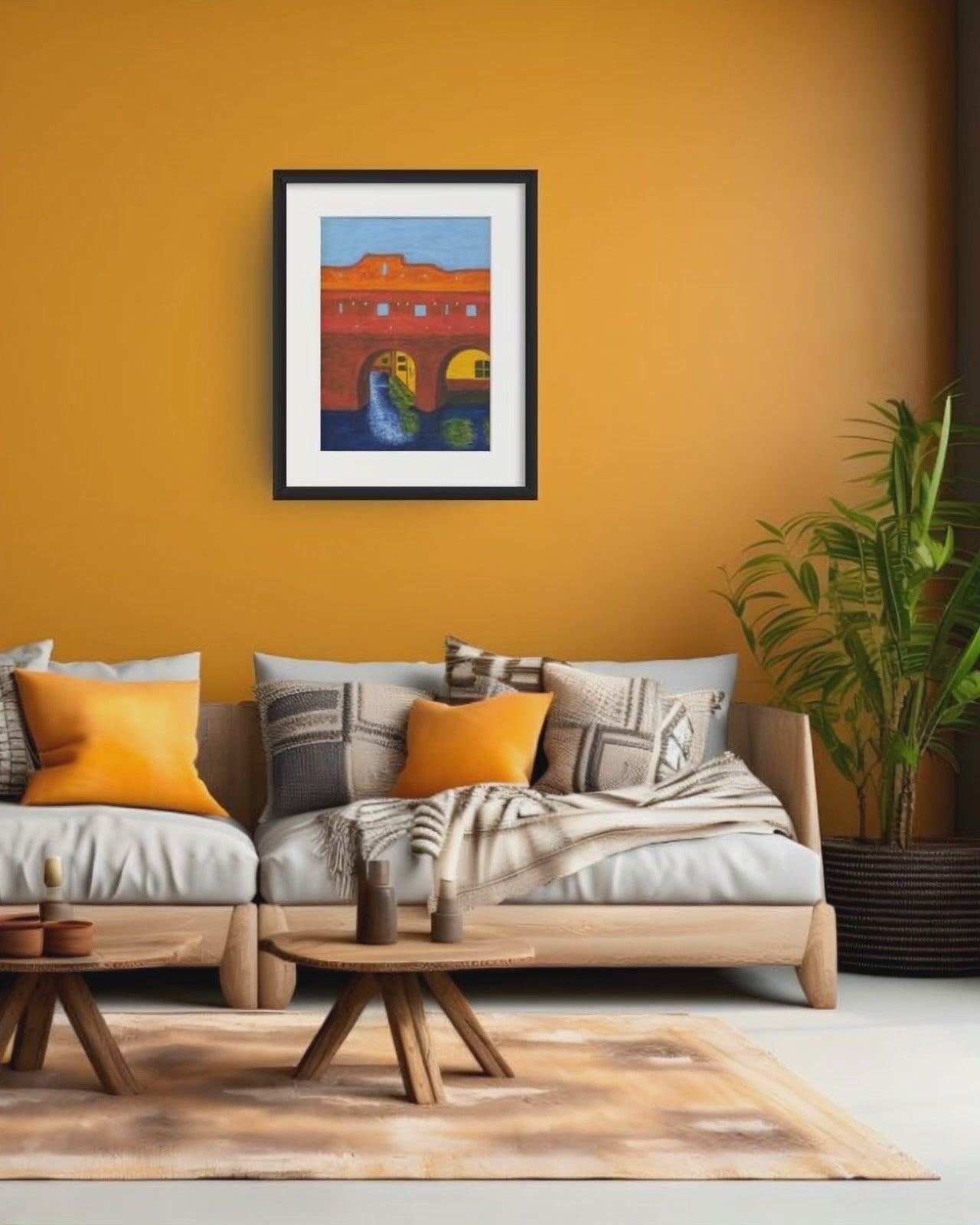 Video of Berkelpoort Zutphen art print with black wooden frame and white passe-partout – fine art print by Nelleke Bruno
